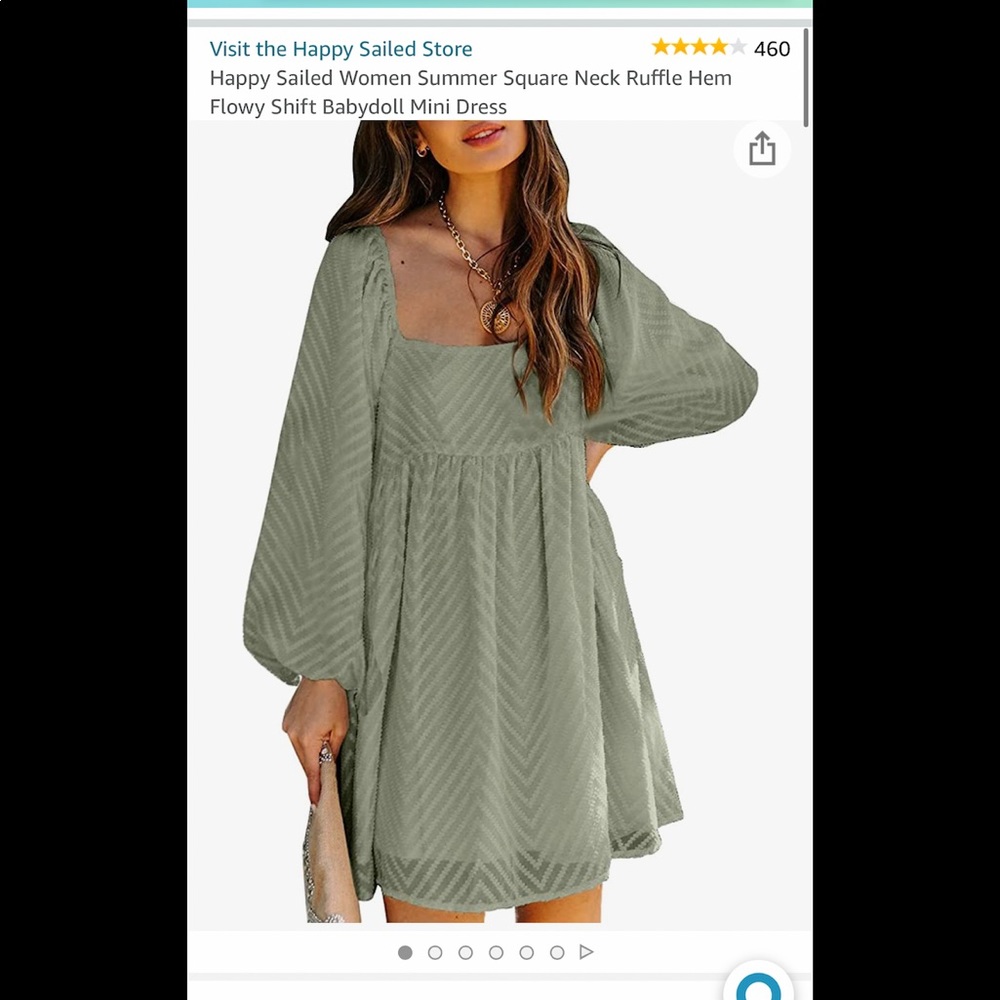 Light green long sleeve baby doll dress